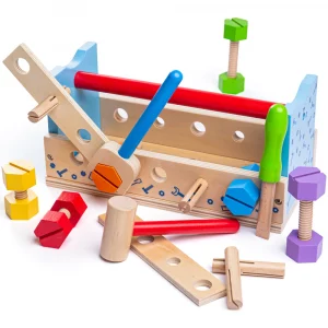Работна маса за деца с дървени инструменти Bigjigs