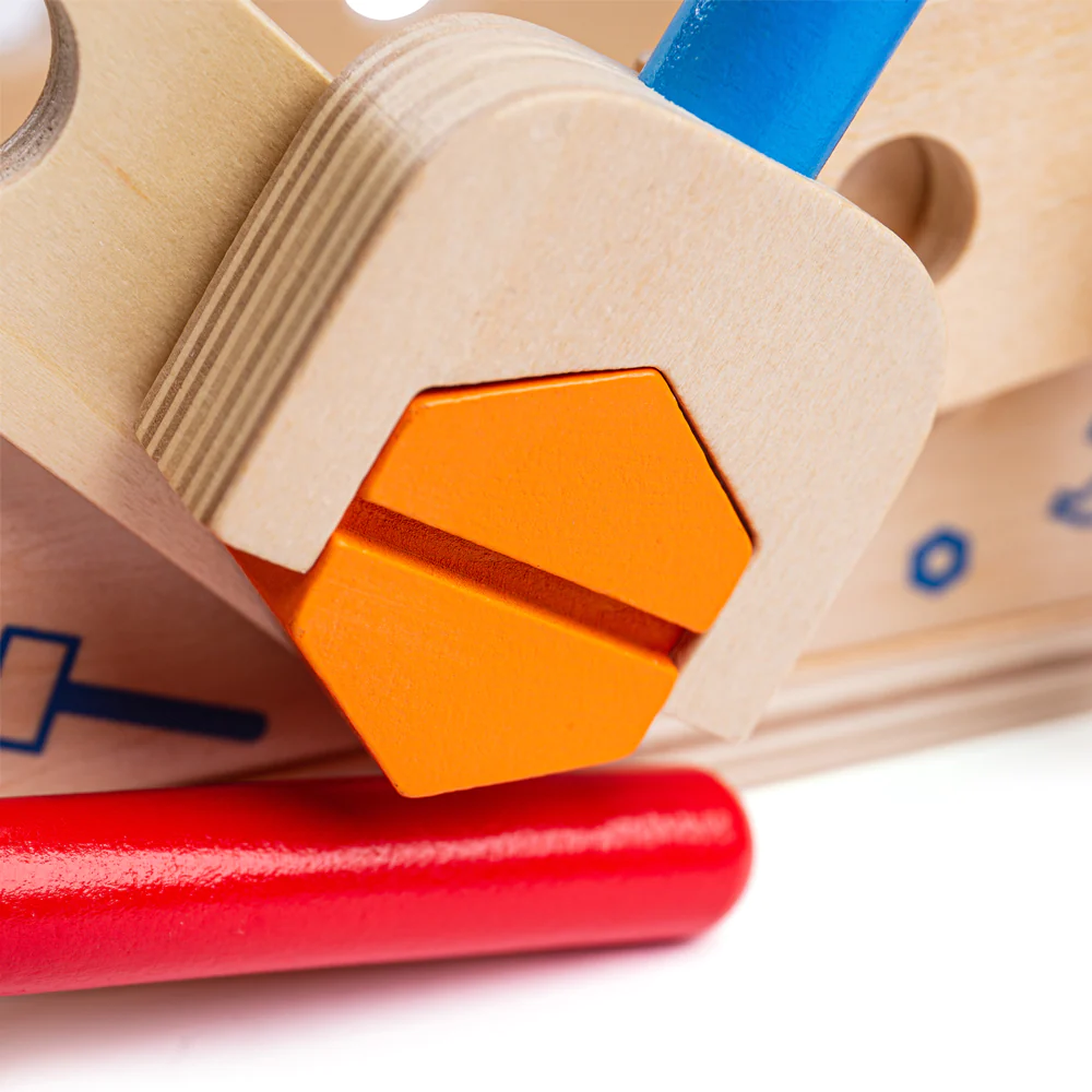 Работна маса за деца с дървени инструменти Bigjigs 6