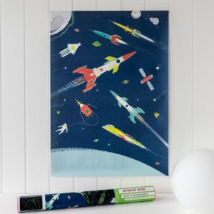 Светещ плакат за деца Космическа ера Rex London