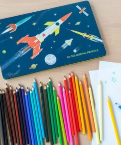 Цветни моливи за деца Космическа ера 36 броя Rex London