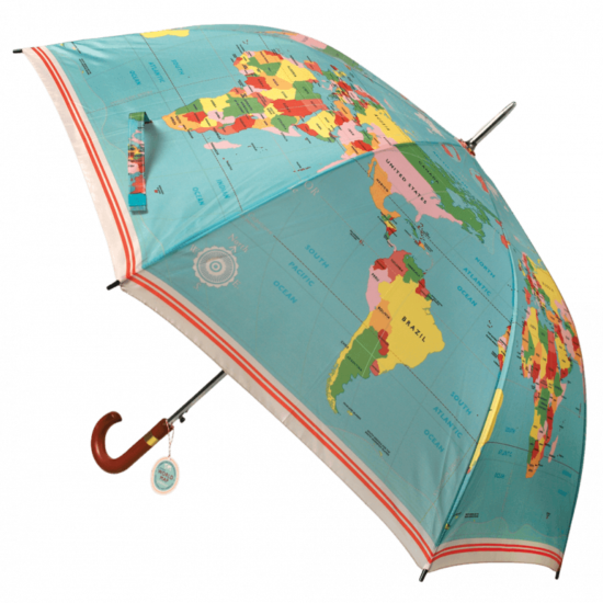 Чадър за деца с принт Карта на света Rex London