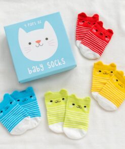 Бебешки чорапи с принт Котето Куки 4 чифта Rex London