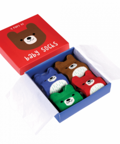 Бебешки чорапи с принт Мечето Бруно 4 чифта Rex London