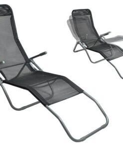 Градинска единичен шезлонг в черно L5571