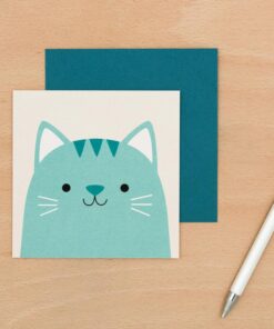 Детска картичка Котето Куки в зелено Rex London