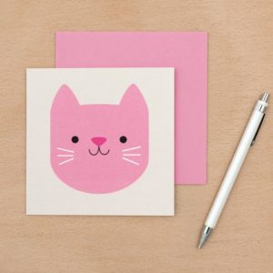 Детска картичка Котето Куки в розово Rex London