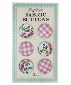 Детски копчета от текстил в розово Rex London