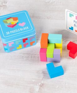 Дървен детски конструктор 3D куб Rex London