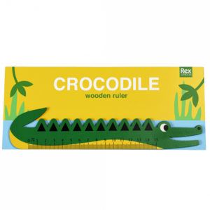 Дървена линийка с принт Крокодил Rex London