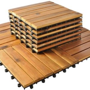 Дървени дъски за градина 10 части 30x30cm Malatec