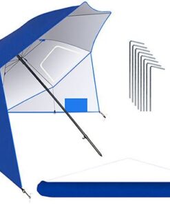 Плажен чадър в син цвят с наклон 260 см.