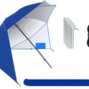 Плажен чадър в син цвят с наклон 260 см.