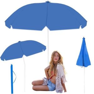 Плажен чадър с регулация в син цвят 1.6м Malatec