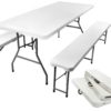 Сгъваема градинска маса 180 см с 2 пейки Malatec
