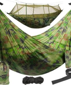 Туристически хамак с мрежа Сантиаго военен принт 260x140cm
