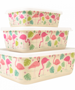 Комплект 3 бамбукови кутии за храна Фламинго Rex London