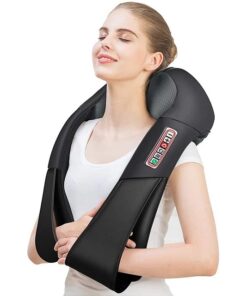 Шиацу масажор яка за врат и гръб 4D в черен цвят