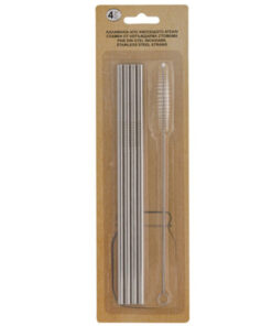 Метални сламки комплект 4 бр за многократна употреба