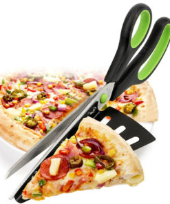Ножица за пица с вградена шпатула 2в1