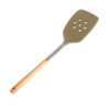 Силиконова шпатула с дупки и дървена дръжка