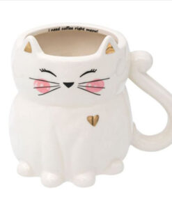 Голяма керамична чаша коте за кафе и чай