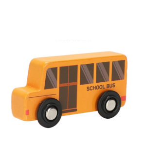 Дървена количка за деца училищен автобус Acool Toy