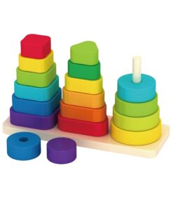 Дървена низанка за деца с 3 вида формички Acool Toy