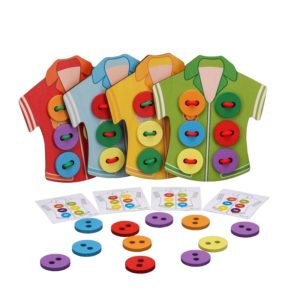 Дървени цветни дрешки с копчета Acool Toy
