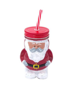 Коледно бурканче Дядо Коледа със сламка