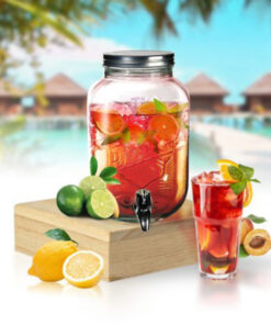 Стъклен диспенсър буркан за напитки и коктейли