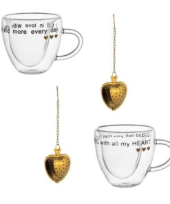 Стъклени чаши за кафе с двойно дъно 2 бр