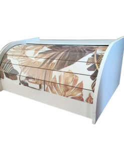 Дървена кутия за хляб с весел принт