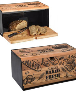 Дървена кутия за хляб с дъска за рязане 2 в 1