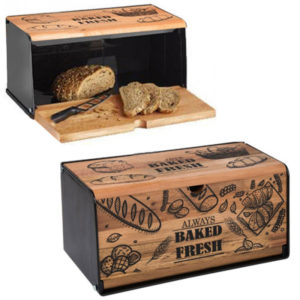 Дървена кутия за хляб с дъска за рязане 2 в 1
