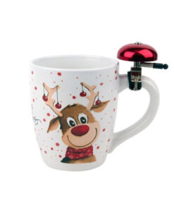 Коледна чаша с елена Рудолф и звънче