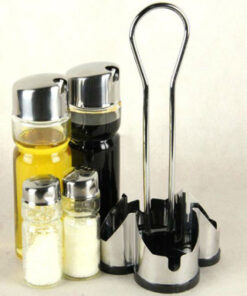 Комплект стъклени оливерници 4 части с поставка