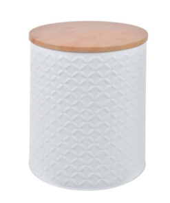 Метален буркан за бисквити с дървен капак