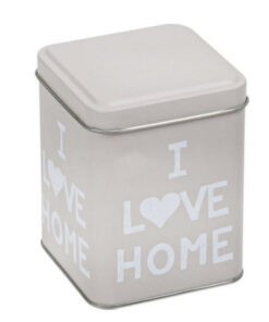 Метална кутия за съхранение на храна с надпис I Love Home
