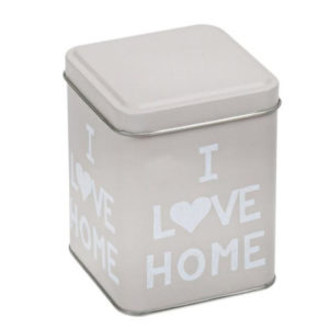 Метална кутия за съхранение на храна с надпис I Love Home