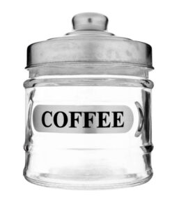 Стъклен буркан за съхранение на кафе