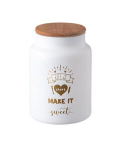 Стъклен буркан за съхранение с дървен капак