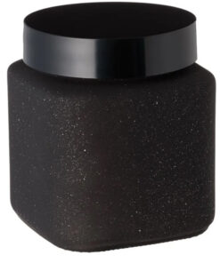 Стъклен буркан за храна цвят черен мрамор