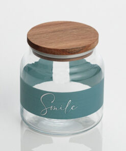 Стъклен буркан с капак и надпис SMILE 635мл