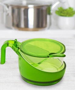 Цветна захарница с лъжичка и капаче