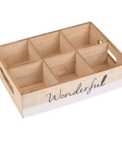 Дървена кутия за чай с отделения