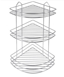 Метален ъглов органайзер за баня с 3 рафта