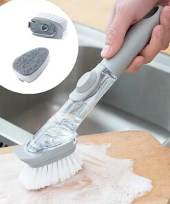 Четка за миене на съдове с дозатор и 4 приставки