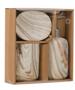 Аксесоари за баня комплект дървена шарка