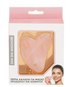 Масажен розов кварц за лице Сърце ГУА ША