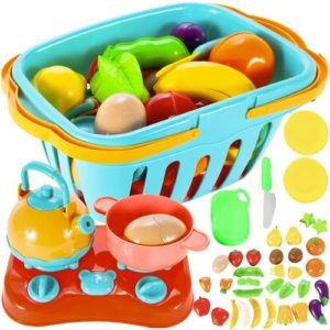 Зеленчуци и плодове за за детска игра с кошница 22877